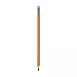 563 Silgili Naturel Köşeli Kurşun Kalem (Ahşap Gövde)