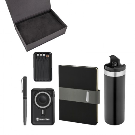5078 Kalem & Defter & Powerbank & Termos Set